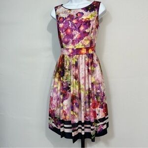 Liz Claiborne purple floral dress size 8
